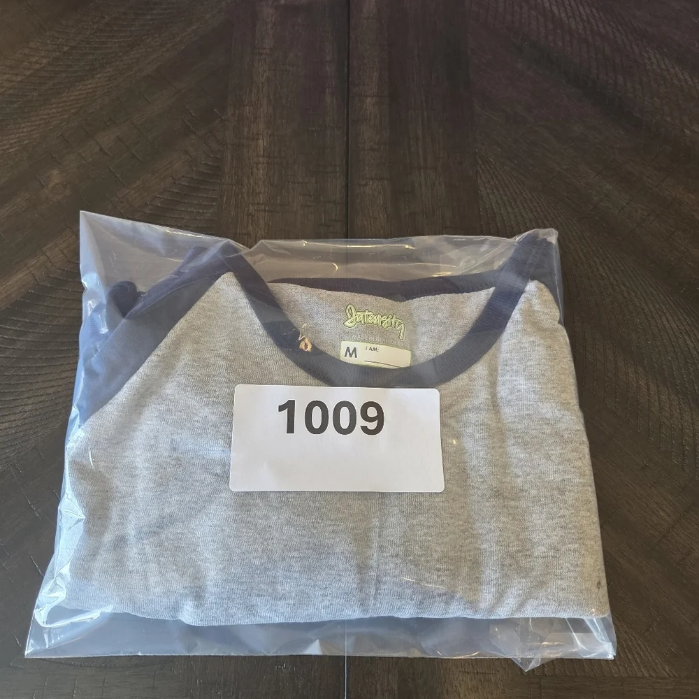 NWT Intensity by Soffe Fastpitch Heathered Baseball Tee - Navy/Gray Medium - Picture 9 of 9